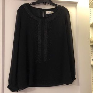 Vineyard Vines Black Chiffon Top